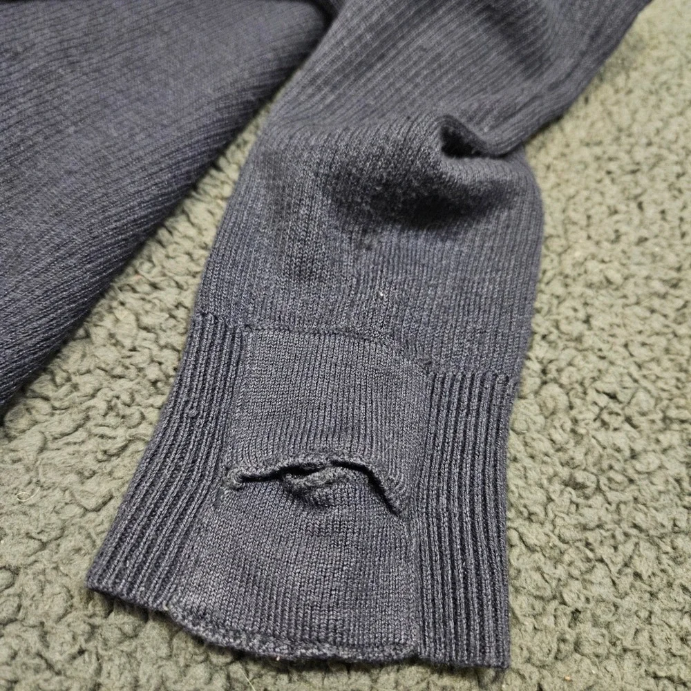 Lululemon Cabin Yogi Wrap Open Front Cardigan Navy Blue Cashmere Blend Size 4